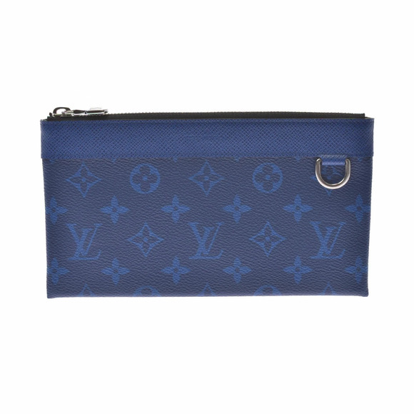 Louis Vuitton Handbags - LOUIS VUITTON Taiga Rama Pochette Discovery Cobalt Blue Leather Clutch Bag